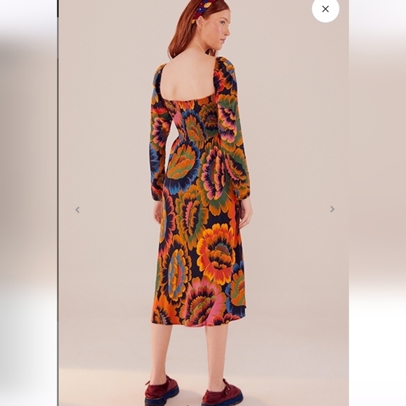 New FARM RIO Colorful Flowers Midi Dress Size S - Picture 5 of 16